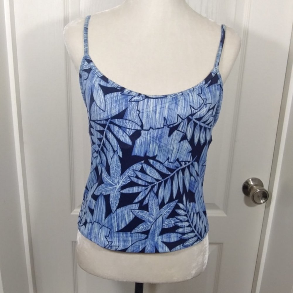Caribbean Joe Blue Tankini Top Sz 10